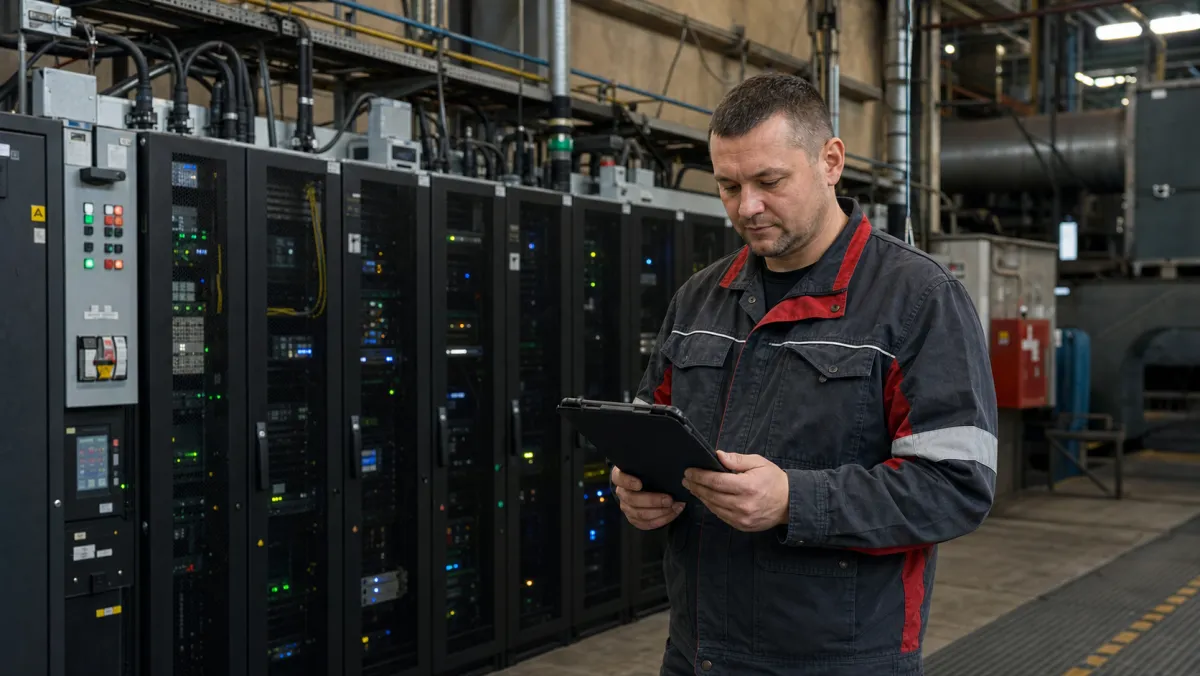 Engineer working in a Metinvest server room