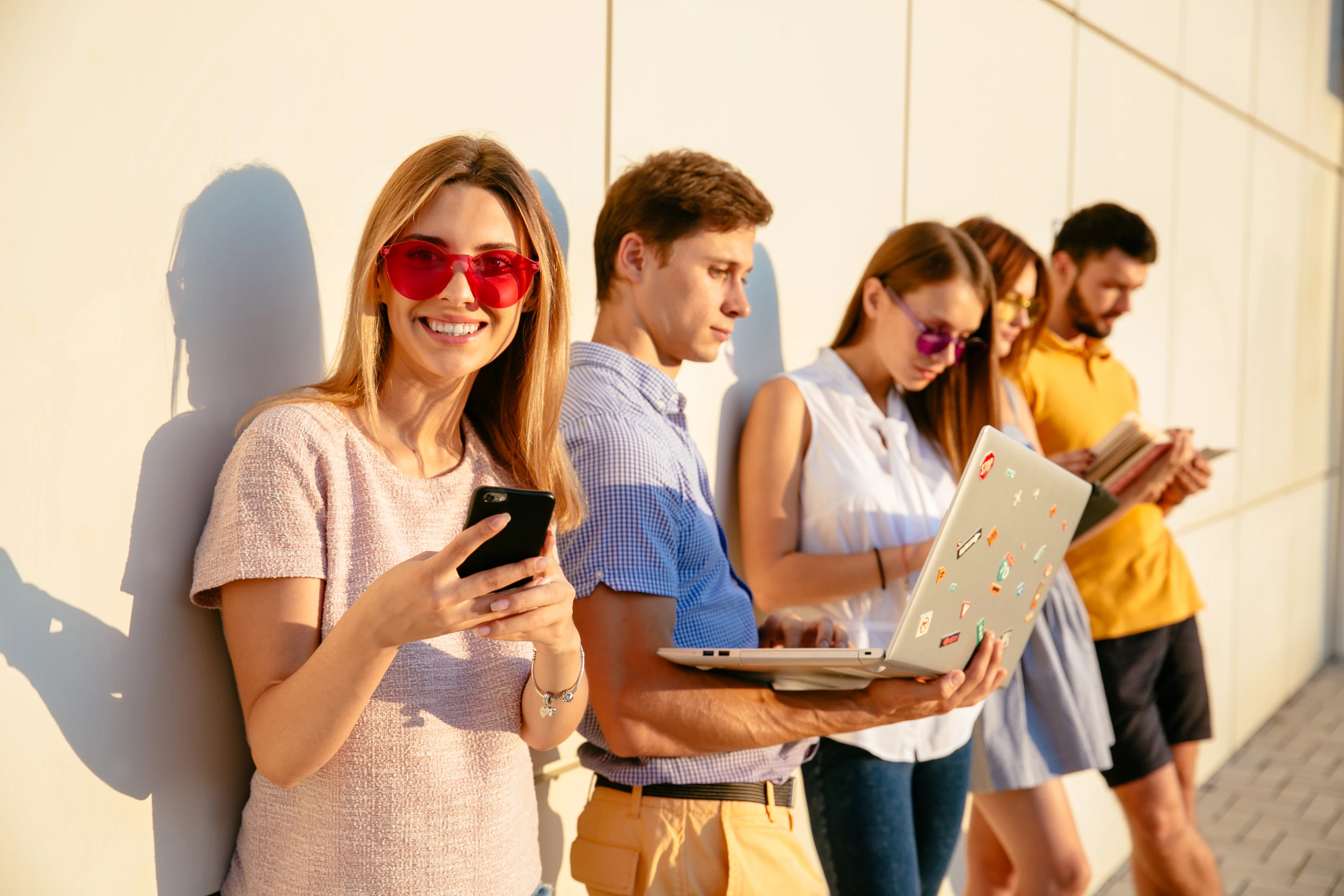 People using modern financial apps