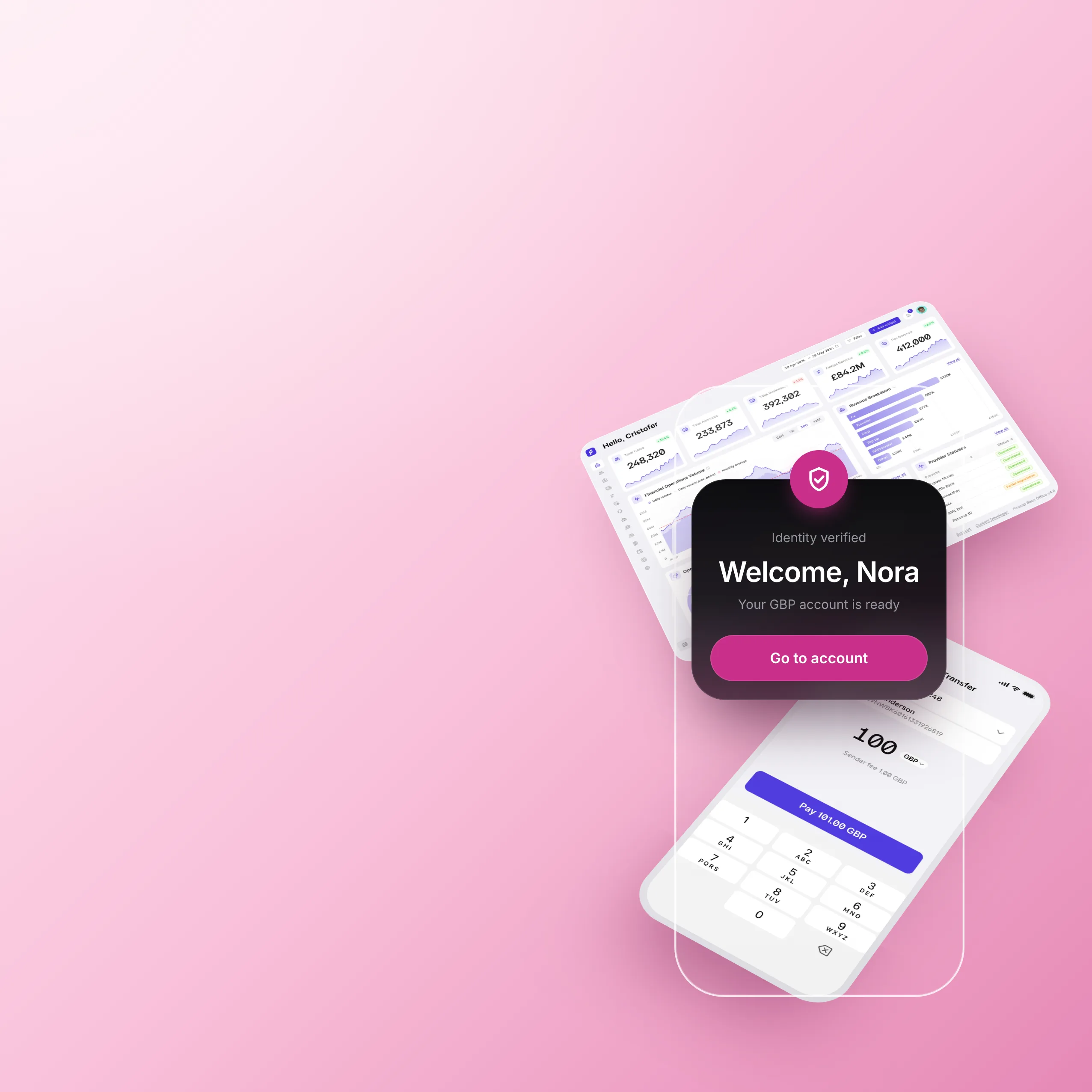 EMI back office and customer app interface