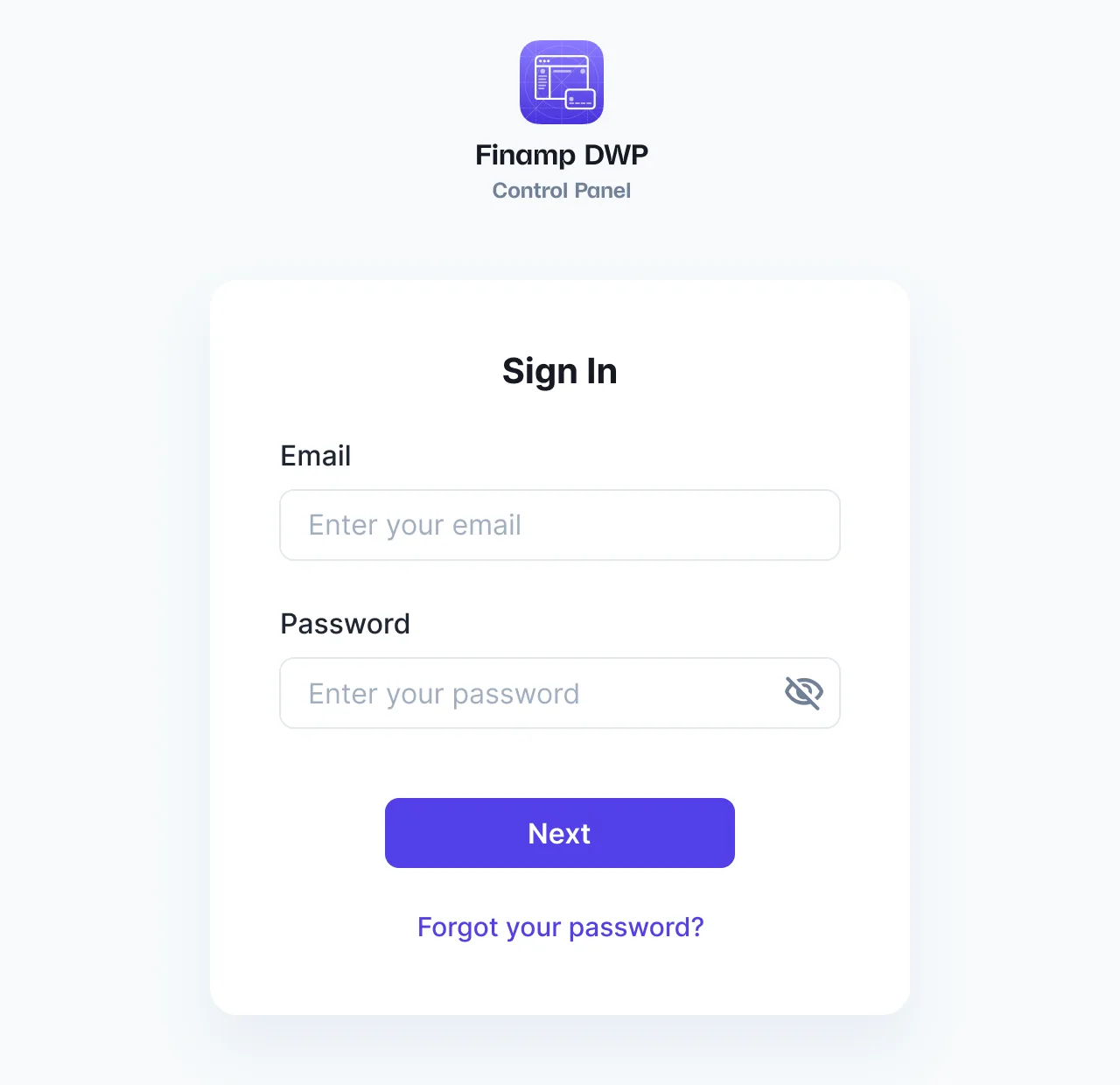 Back-office sign-in