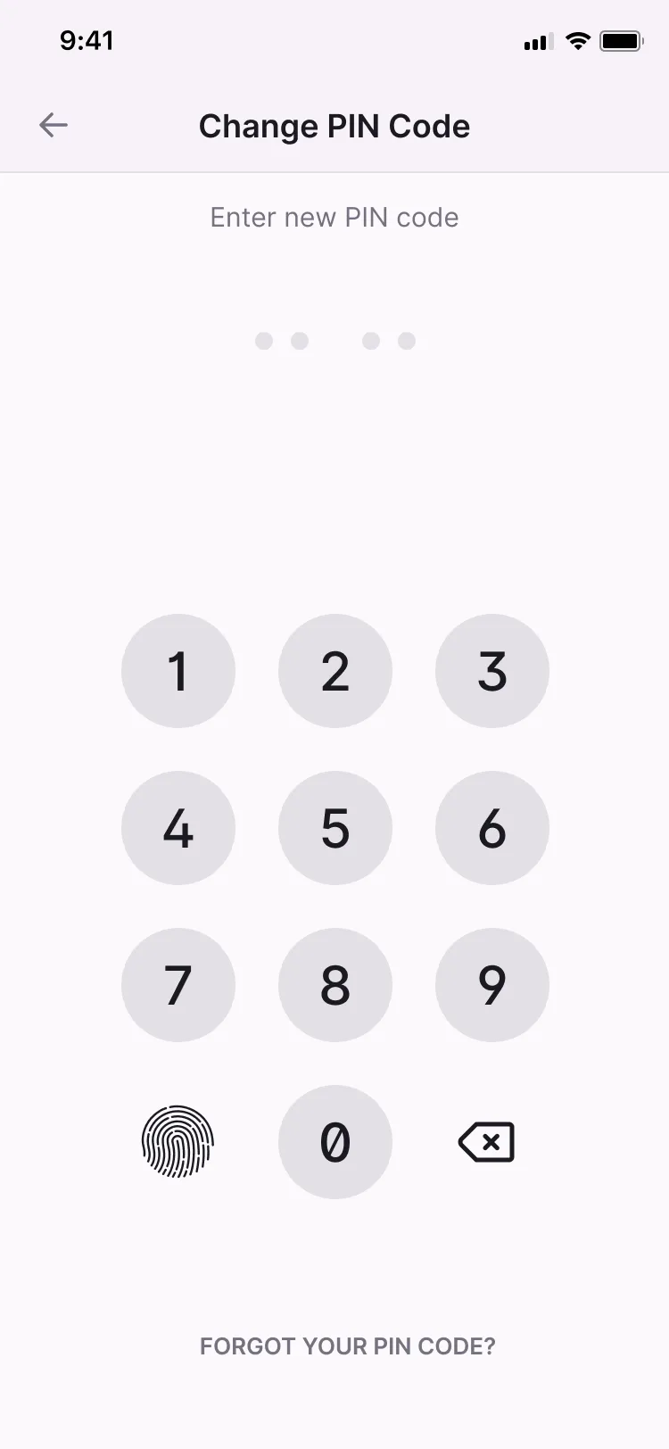 Changing the PIN code