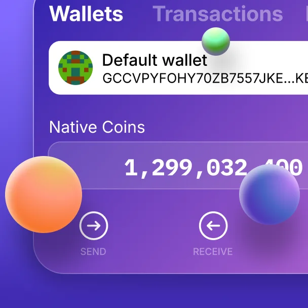 Multi-asset wallet screen