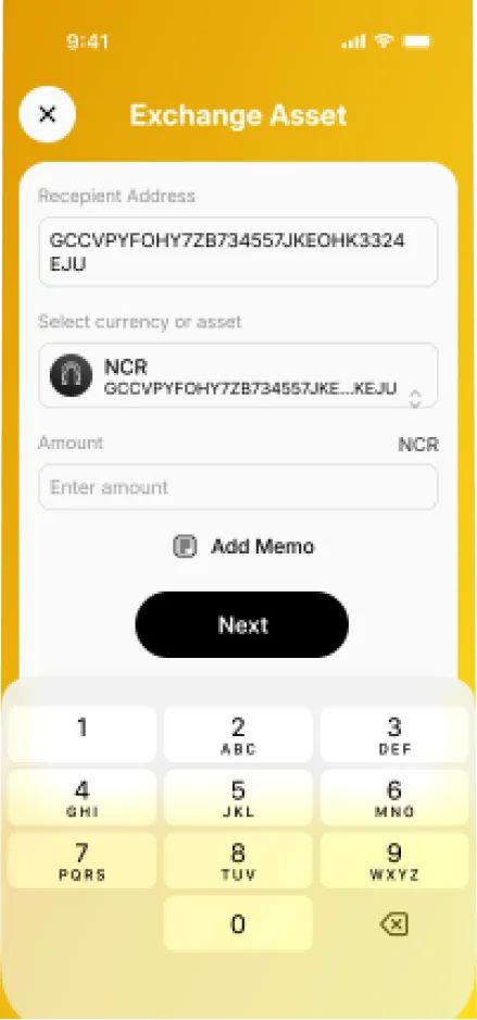 Asset exchange on mobile