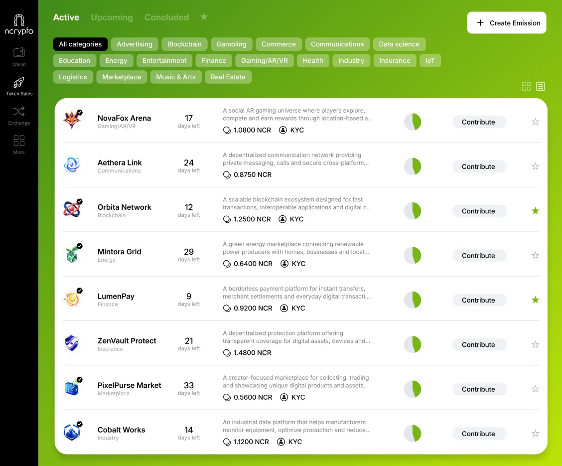 Tokenized crowdfunding campaign screen
