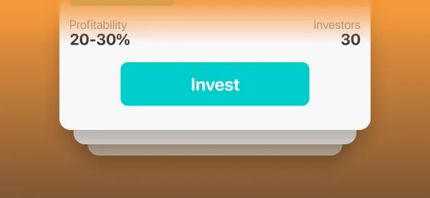 Investment card with an Invest action