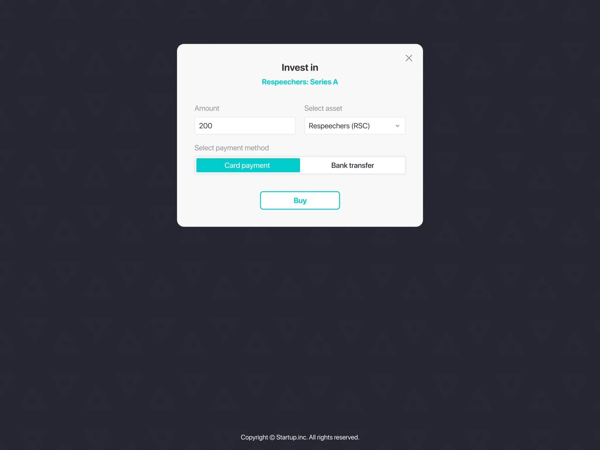 Digital wallet and investment screen